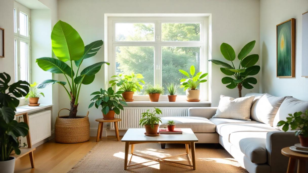 decoración de interiores con plantas