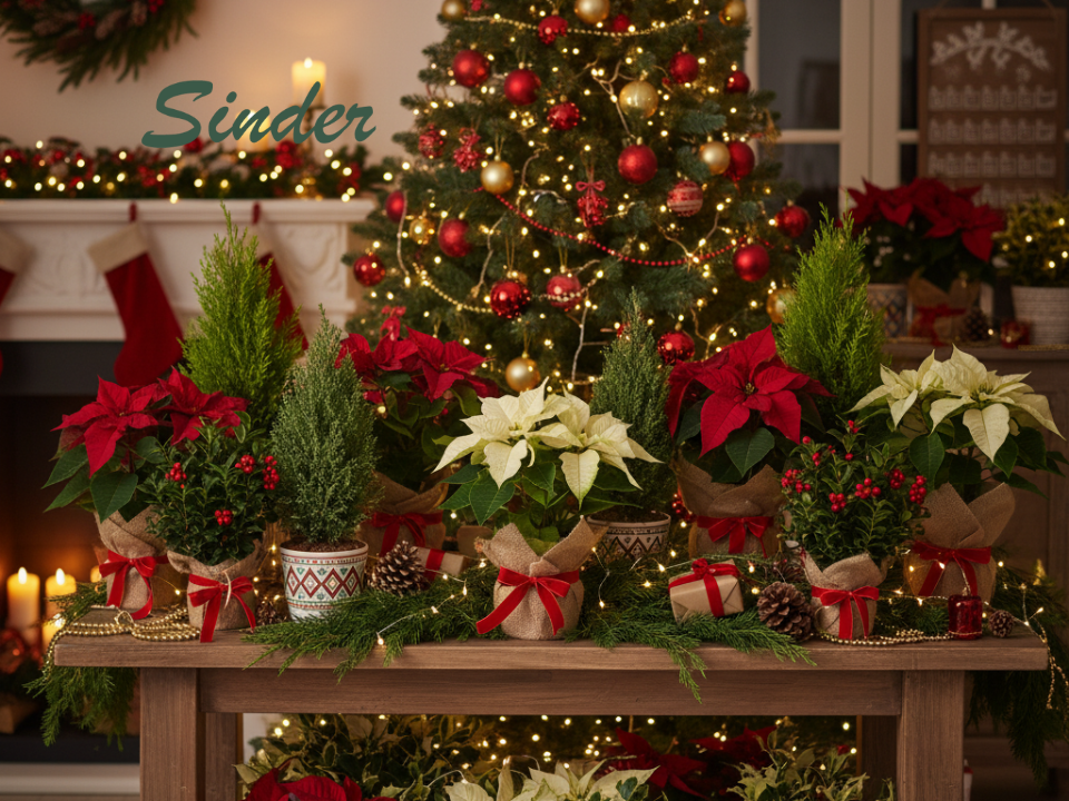 plantas de navidad artificiales